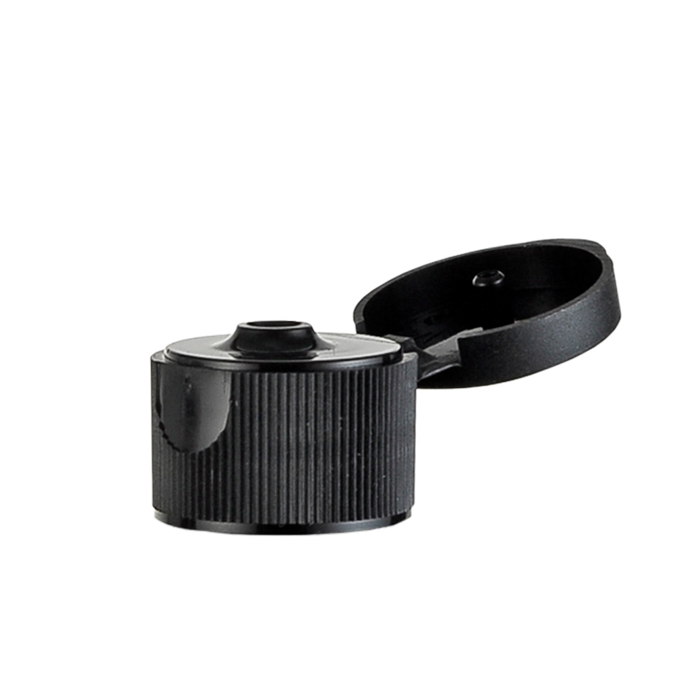 Black Ribbed Flip Top Cap, 20-410, PS Seal | Propacks